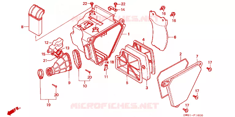 FILTRE A AIR Honda MOTO 80 CRM 1990  CRM80L