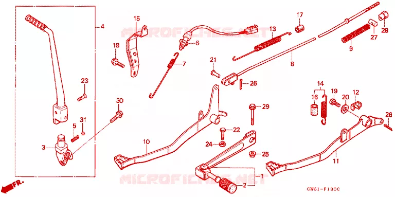 PEDALE - KICK Honda MOTO 80 CRM 1992  CRM80P
