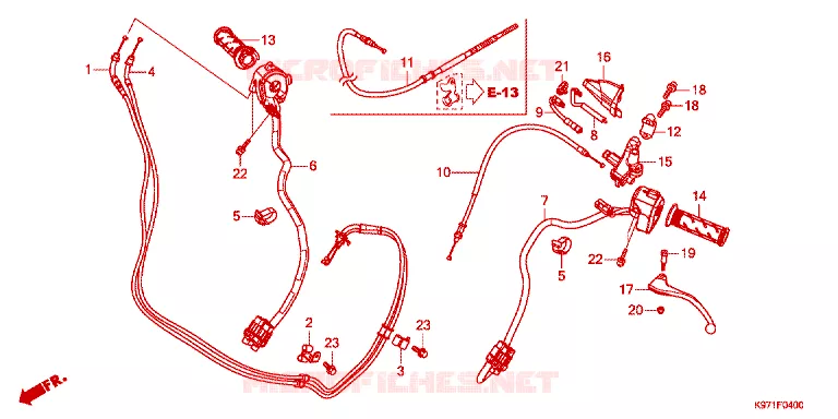 LEVIER DE GUIDON - CABLE - COMMODO Honda SCOOTER 150 PCX 2020  WW150J