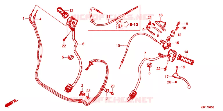 LEVIER DE GUIDON - CABLE - COMMODO Honda SCOOTER 150 PCX 2018  WW150AJ