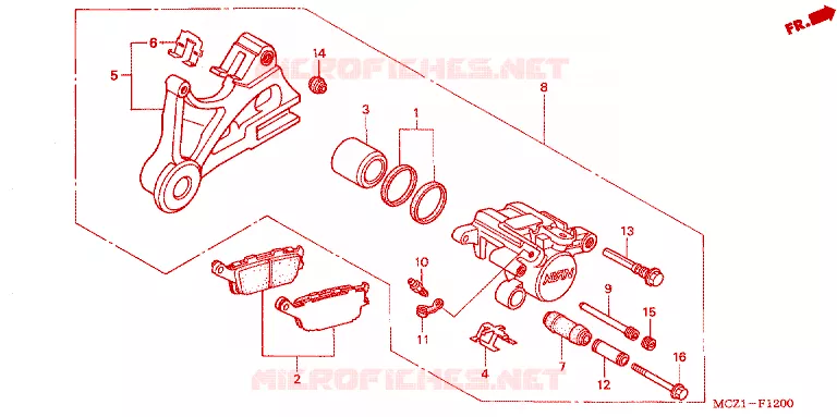 ETRIER DE FREIN ARRIERE Honda MOTO 900 HORNET 2002  CB900F1