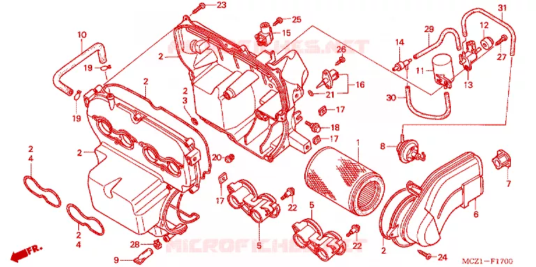 FILTRE A AIR Honda MOTO 900 HORNET 2003  CB900F1