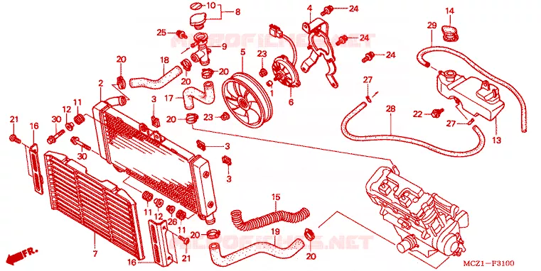 RADIATEUR Honda MOTO 900 HORNET 2003  CB900F1