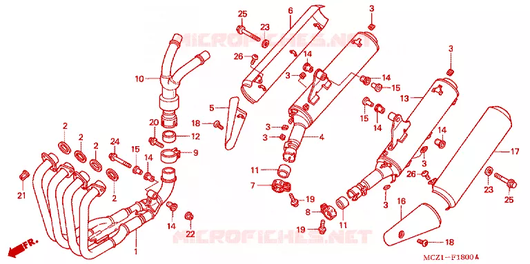 SILENCIEUX D'ECHAPPEMENT Honda MOTO 900 HORNET 2003  CB900F1