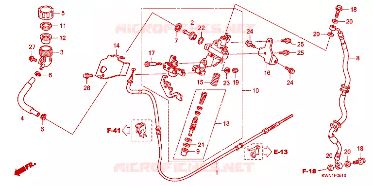 MAITRE-CYLINDRE DE FREIN Honda SCOOTER 125 PCX 2014  WW125EX2E
