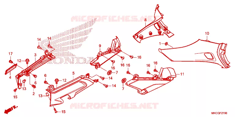 COUVERCLES LATERAUX Honda MOTO 1800 GOLD-WING 2020  GL1800DAL