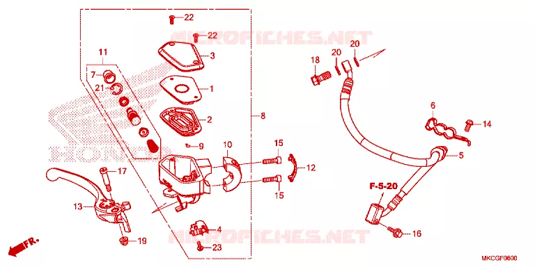 MAITRE CYLINDRE DE FREIN AVANT Honda MOTO 1800 GOLD-WING 2021  GL1800L