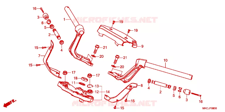 GUIDON - TE DE FOURCHE Honda MOTO 1800 GOLD-WING 2020  GL1800DAL_J