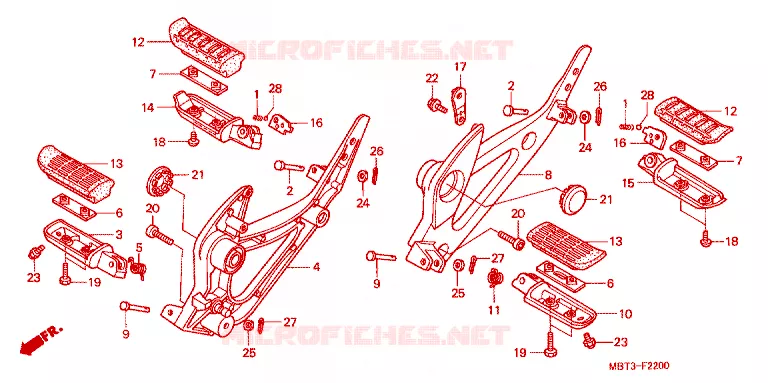REPOSE PIED Honda MOTO 1000 VARADERO 2000  XL1000VY
