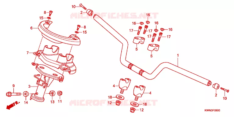 GUIDON - CARENAGE Honda SCOOTER 125 PCX 2011  WW125EX2A