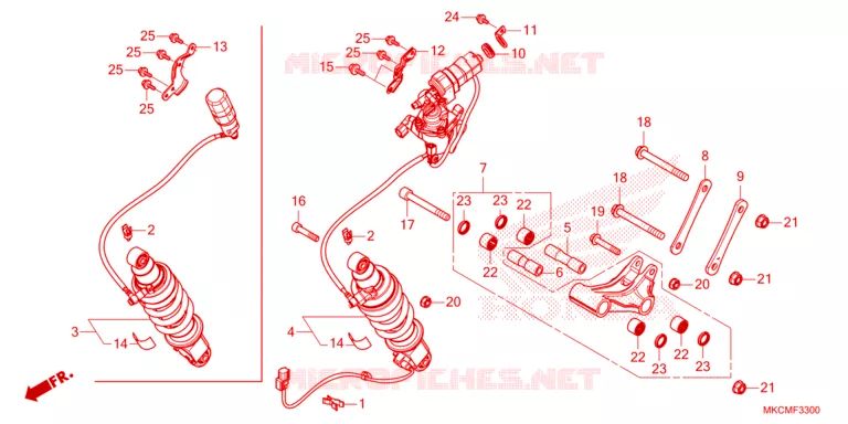 AMORTISSEUR ARRIERE Honda MOTO 1800 GOLD-WING 2021  GL1800DAM
