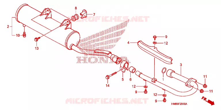 SILENCIEUX D'ECHAPPEMENT Honda ATV 250 FOURTRAX 2007  TRX250TM7