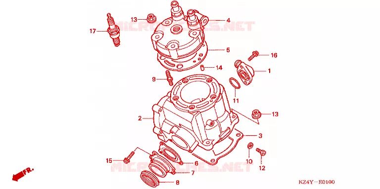 CULASSE Honda MOTO 125 CR 2000  CR125RY
