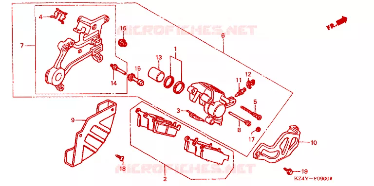 ETRIER DE FREIN ARRIERE Honda MOTO 125 CR 2000  CR125RY