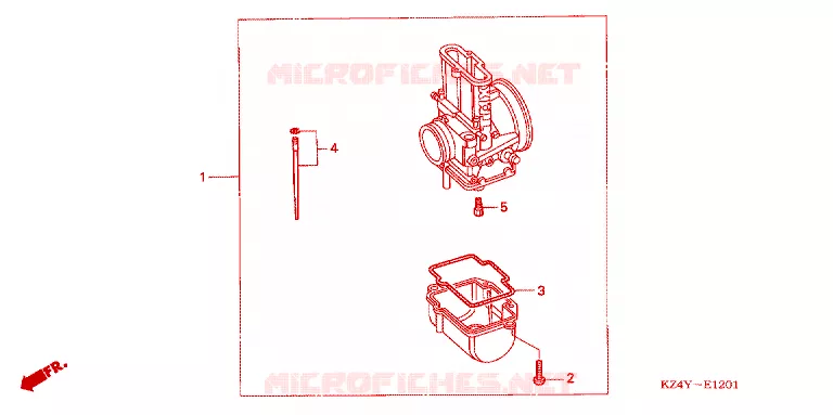 PIECES DE CARBURATEUR Honda MOTO 125 CR 2000  CR125RY
