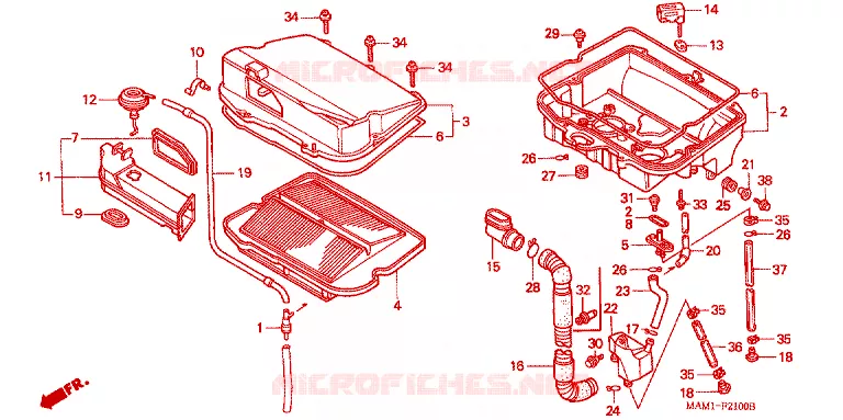 FILTRE A AIR Honda MOTO 1500 GOLD-WING 1996  GL1500SET