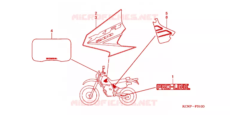 AUTOCOLLANTS Honda MOTO 200 XR 2004  XR2003