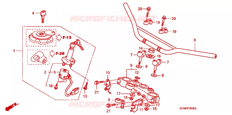 GUIDON - TE DE FOURCHE Honda MOTO 200 XR 2006  XR2005