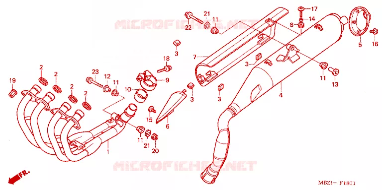 SILENCIEUX D'ECHAPPEMENT Honda MOTO 600 HORNET 2004  CB600F4_A