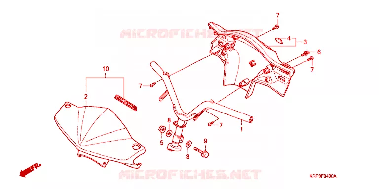 GUIDON - CARENAGE Honda SCOOTER 100 AVIATOR 2003  SCV100F3
