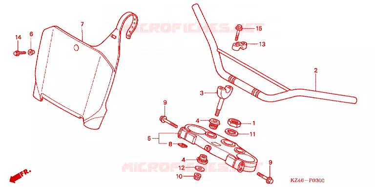 GUIDON - TE DE FOURCHE Honda MOTO 125 CR 2000  CR125RY