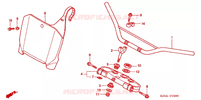 GUIDON - TE DE FOURCHE Honda MOTO 125 CR 2003  CR125R3