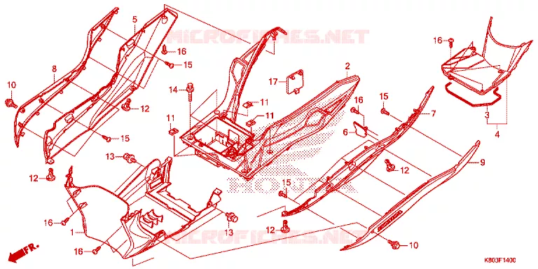 MARCHE PIEDS Honda SCOOTER 125 ELITE 2017  NSC1255SHH