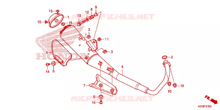 SILENCIEUX D'ECHAPPEMENT Honda MOTO 160 CBF 2018  CBF160FSJ