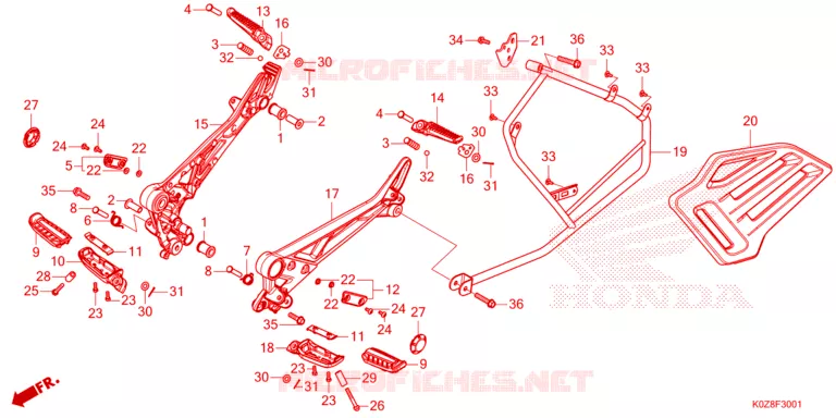 REPOSE PIED Honda MOTO 350 CB 2022  CB350RSP