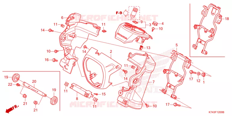 COUVERCLE PHARE / COUVERCLE FOURCHE AVANT Honda MOTO 110 NAVI 2020  NVA110K