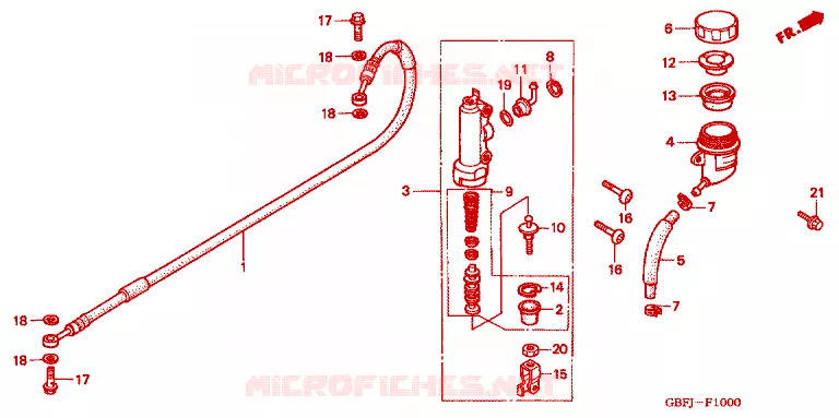 MAITRE-CYLINDRE DE FREIN ARRIERE Honda MOTO 80 CR 2000  CR80RBY