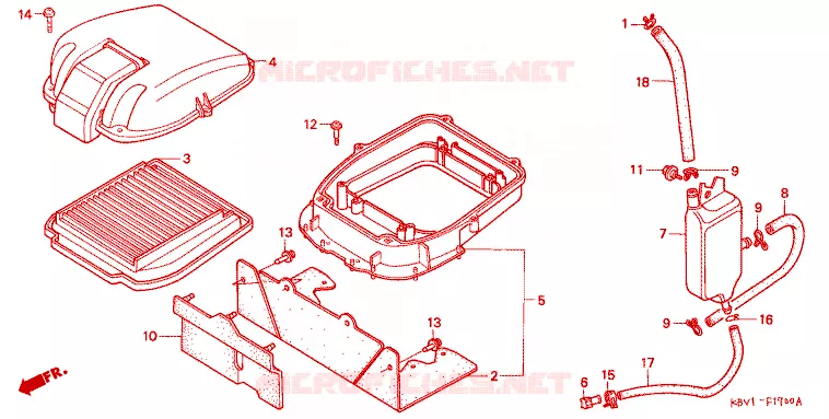 FILTRE A AIR Honda MOTO 250 VT 1992  VT250FN