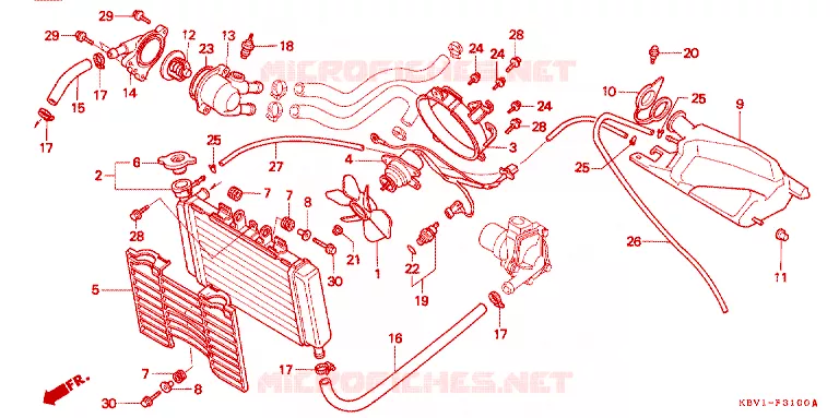 RADIATEUR Honda MOTO 250 VT 1992  VT250FN