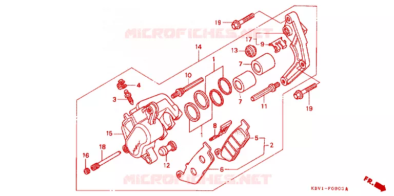ETRIER DE FREIN AVANT Honda MOTO 250 VT 1992  VT250FN