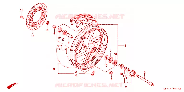 ROUE AVANT Honda MOTO 250 VT 1992  VT250FN