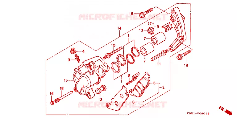 ETRIER DE FREIN AVANT Honda MOTO 250 VT 1992  VT250FN