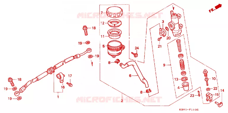 MAITRE-CYLINDRE DE FREIN ARRIERE Honda MOTO 250 VT 1992  VT250FN