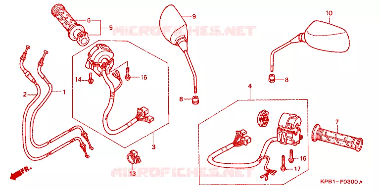 COMMODO - LEVIER - CABLE Honda SCOOTER 250 FORZA 2002  NSS250A2_J