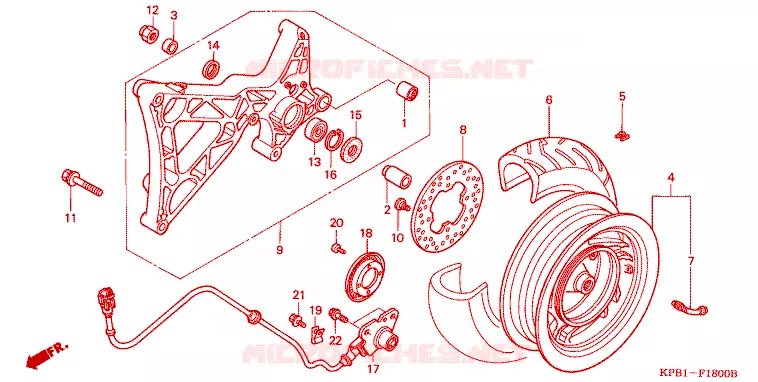 ROUE ARRIERE Honda SCOOTER 250 FORZA 2002  NSS250A2_J