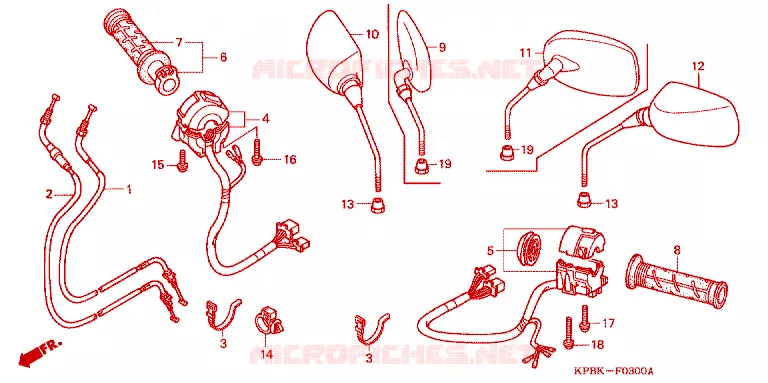 COMMODO - CABLE - RETROVISEUR Honda SCOOTER 250 FORZA 2003  NSS250C3