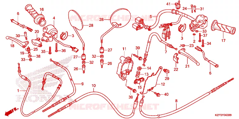 LEVIER DE GUIDON - CABLE - COMMODO Honda MOTO 110 BENLY 2014  MW1101WHE