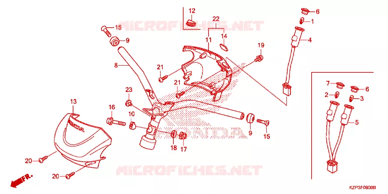 GUIDON - CARENAGE Honda MOTO 110 BENLY 2016  MW1101WHG