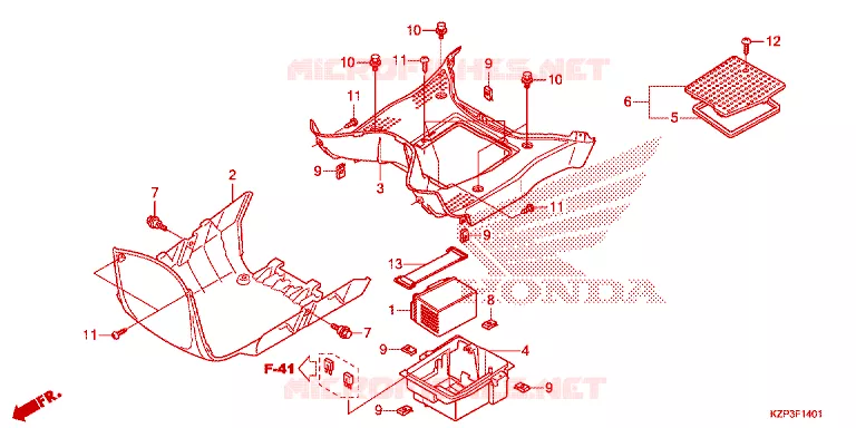 MARCHE PIEDS Honda MOTO 110 BENLY 2017  MW1101WHG