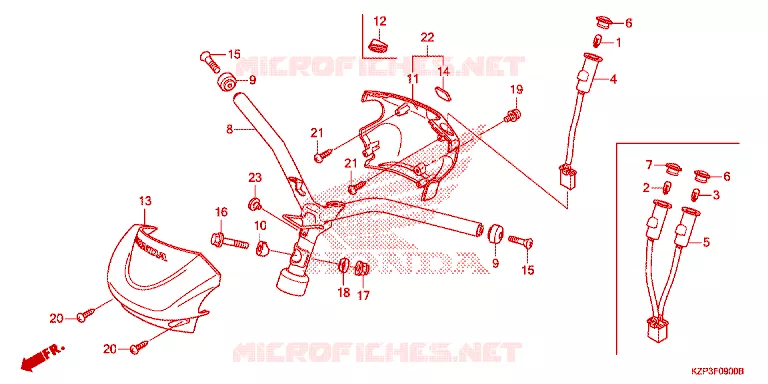 GUIDON - CARENAGE Honda MOTO 110 BENLY 2017  MW1101WHG