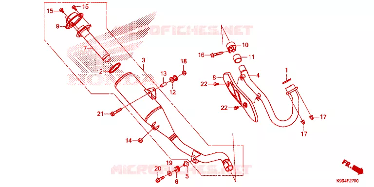 SILENCIEUX D'ECHAPPEMENT Honda MOTO 250 CRF 2024  CRF250FR