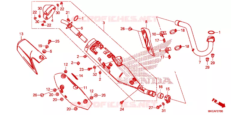 SILENCIEUX D'ECHAPPEMENT Honda MOTO 450 CRF 2024  CRF450RLR