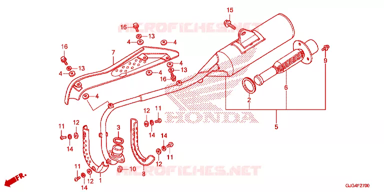 SILENCIEUX D'ECHAPPEMENT Honda MOTO 50 CRF 2024  CRF50FR