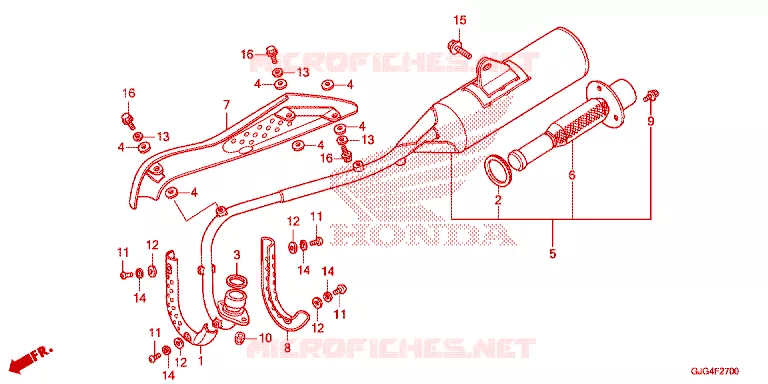 SILENCIEUX D'ECHAPPEMENT Honda MOTO 50 CRF 2024  CRF50FR