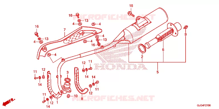 SILENCIEUX D'ECHAPPEMENT Honda MOTO 50 CRF 2024  CRF50FR