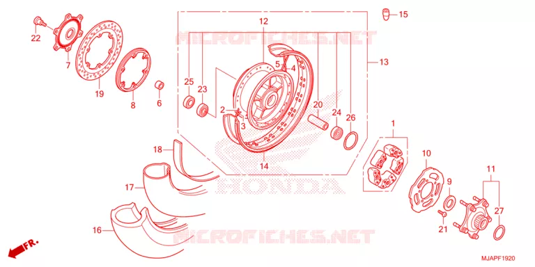 ROUE ARRIERE Honda MOTO 750 SHADOW 2024  VT750CSR